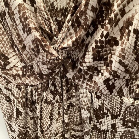 Chico’s Womens Animal Print Shift Dress Sz 2 Stretch Brown - Picture 3 of 9